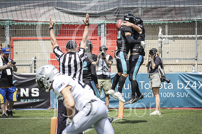 Football, ELF, Saison 2023, Munich Ravens - Tirol Raiders - 4.06.2023 Football, ELF, Saison 2023, Munich Ravens - Tirol Raiders - 4.06.2023